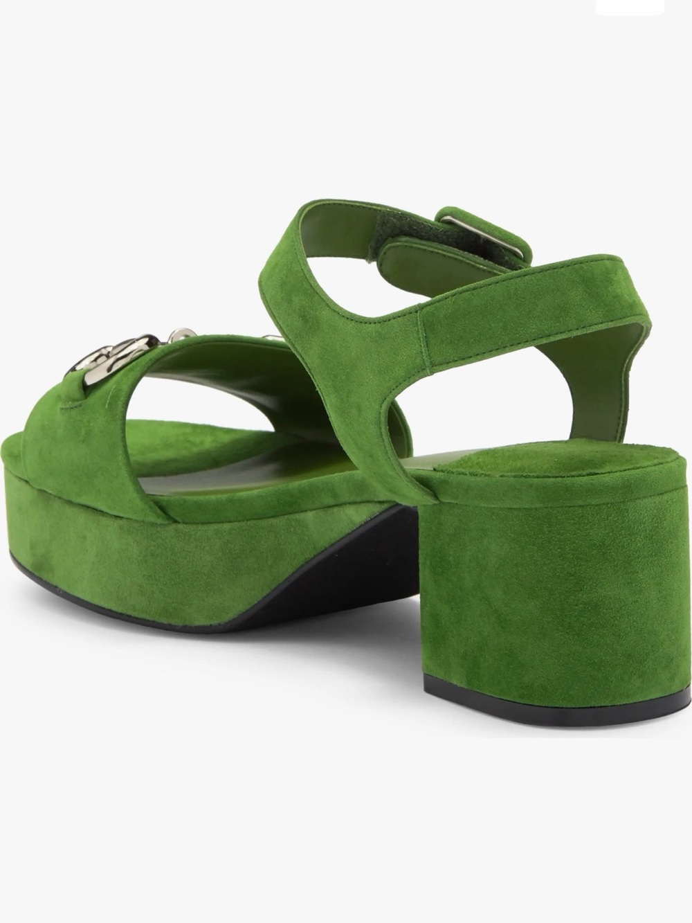 “Timeless” Jeffrey Campbell Green Suede Platform Sandals - Picture 2 of 8